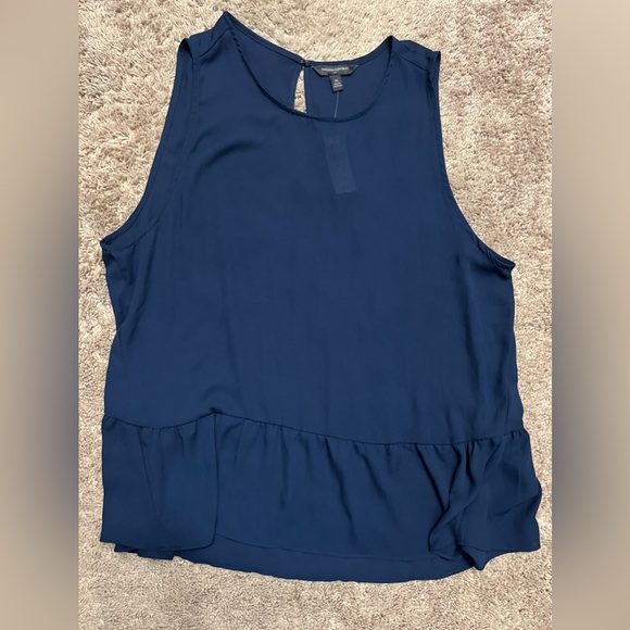 NWT Banana Republic Navy Sleeveless Peplum Top - Picture 1 of 4